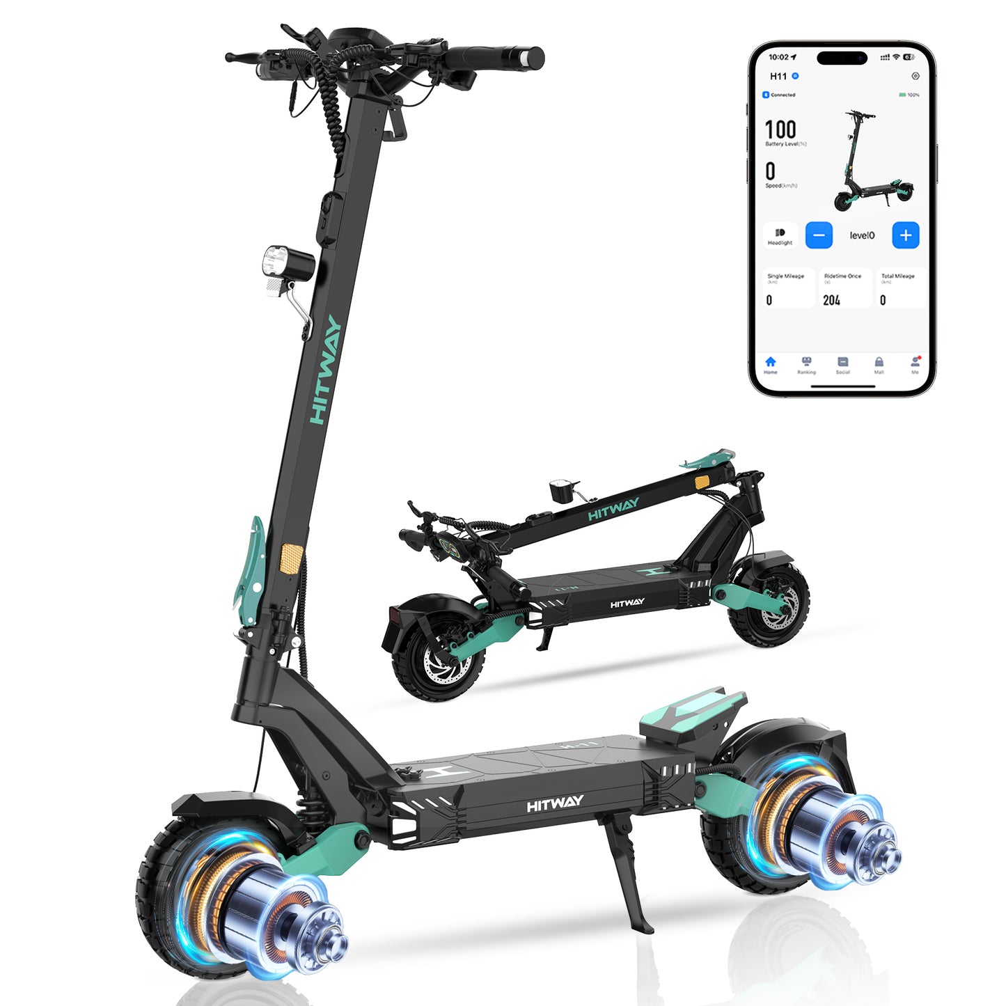 H11 1600W*2 E‑Scooter mit ABE (Straßenzulassung)