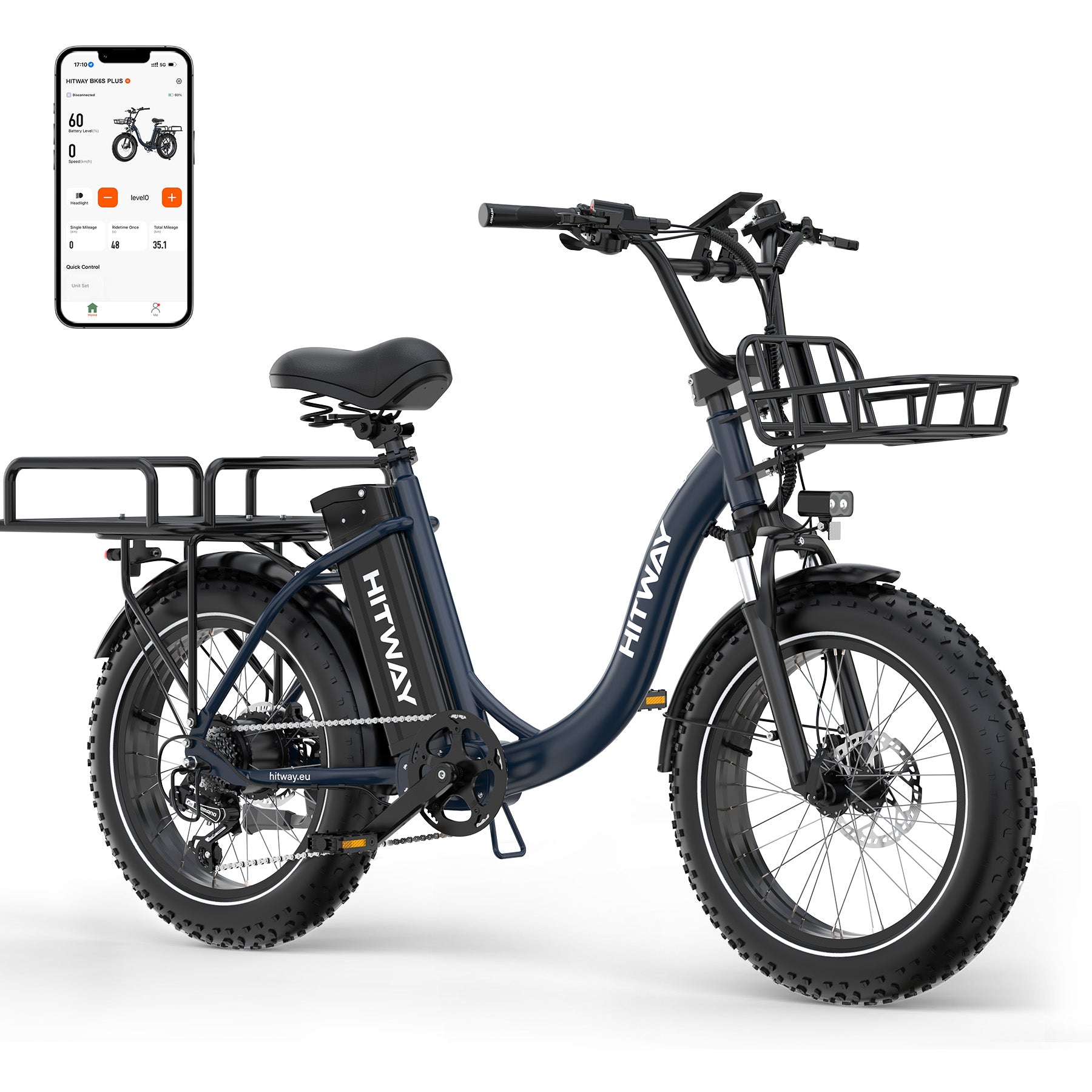 BK6S Plus 1296Wh Cargo E-Bike bis 160km mit 80 Nm Motor, 20×4,0