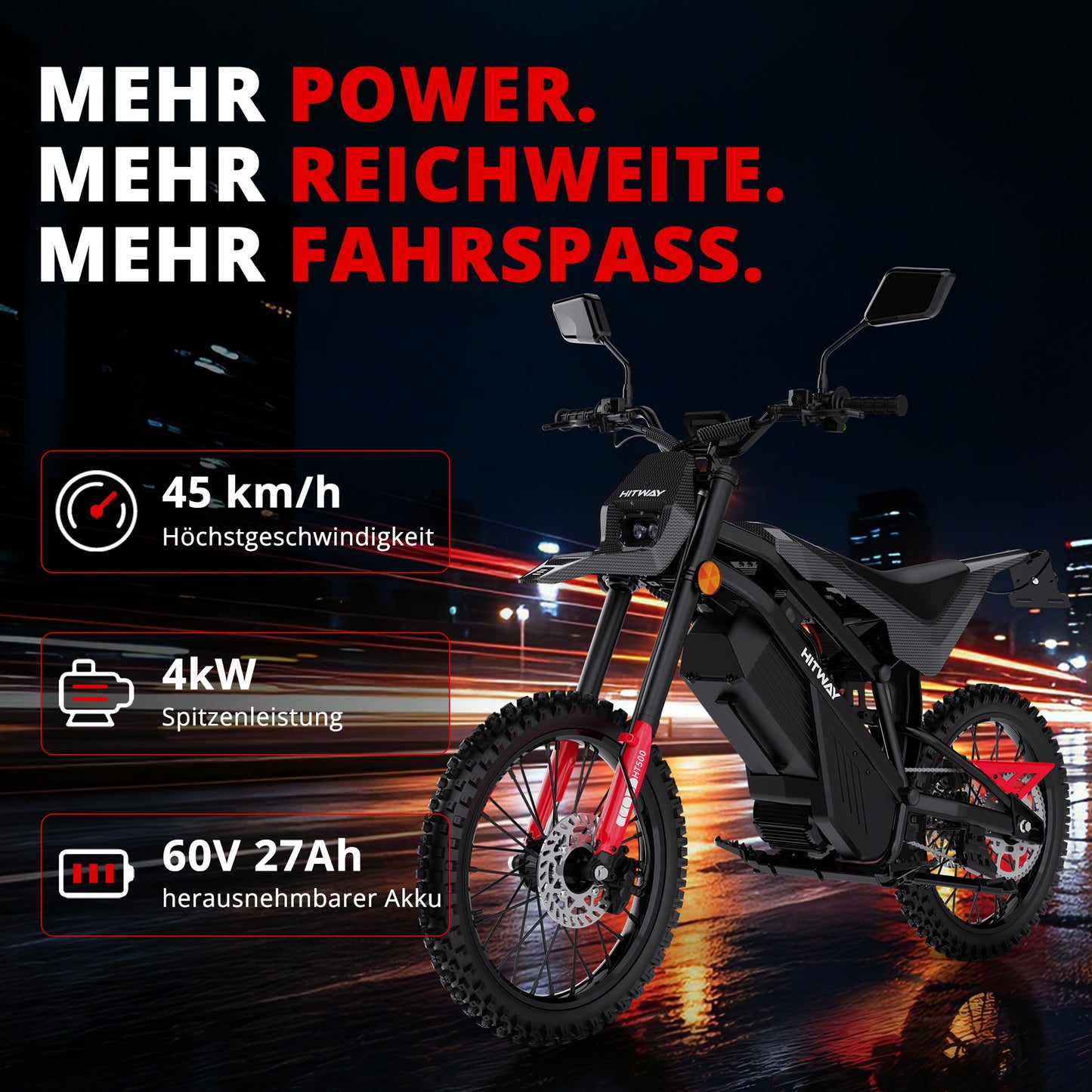 HT500 E-Dirtbike mit Straßenzulassung