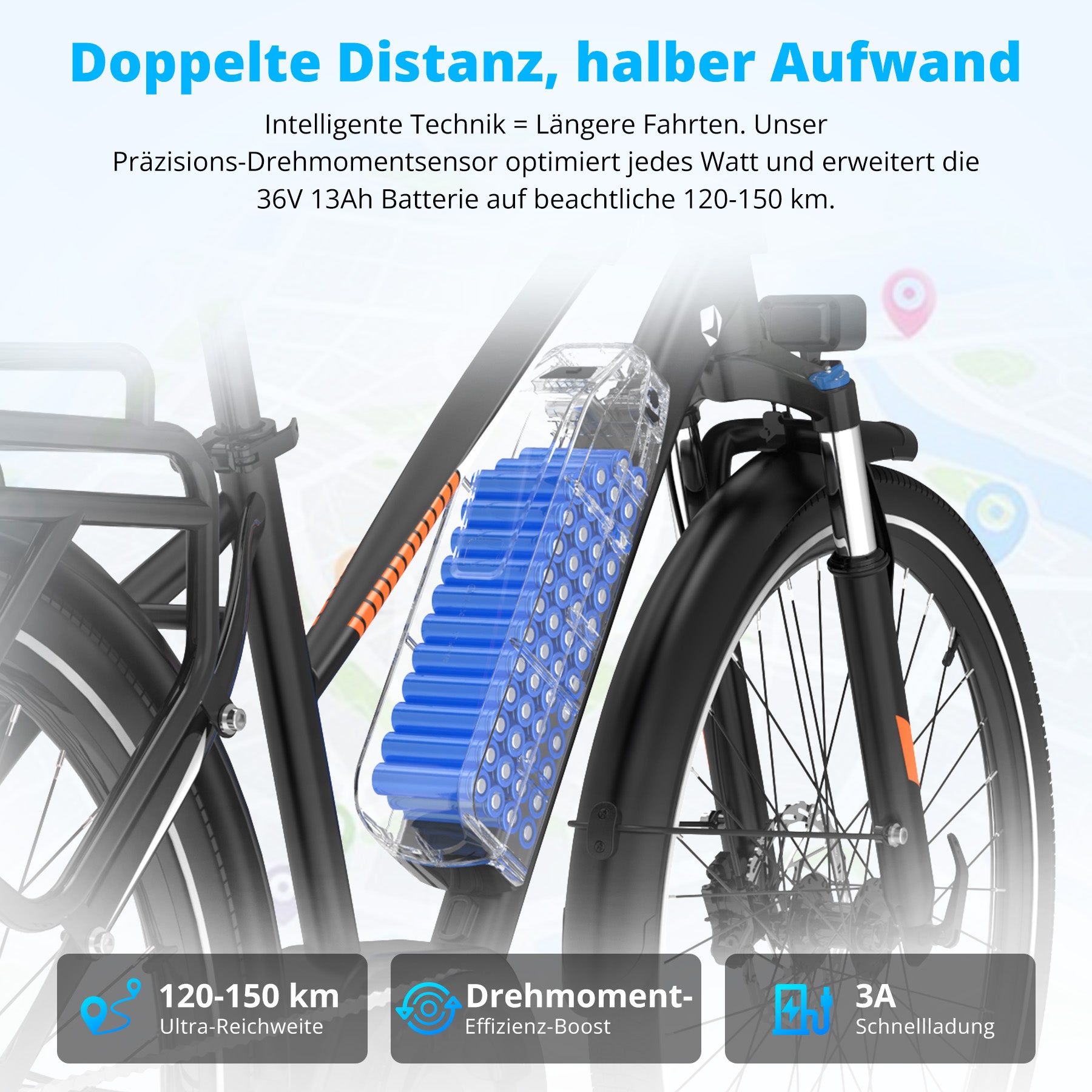 150 watt fahrrad fahren BK-U1 Trekking E-Bike Mittelmotor