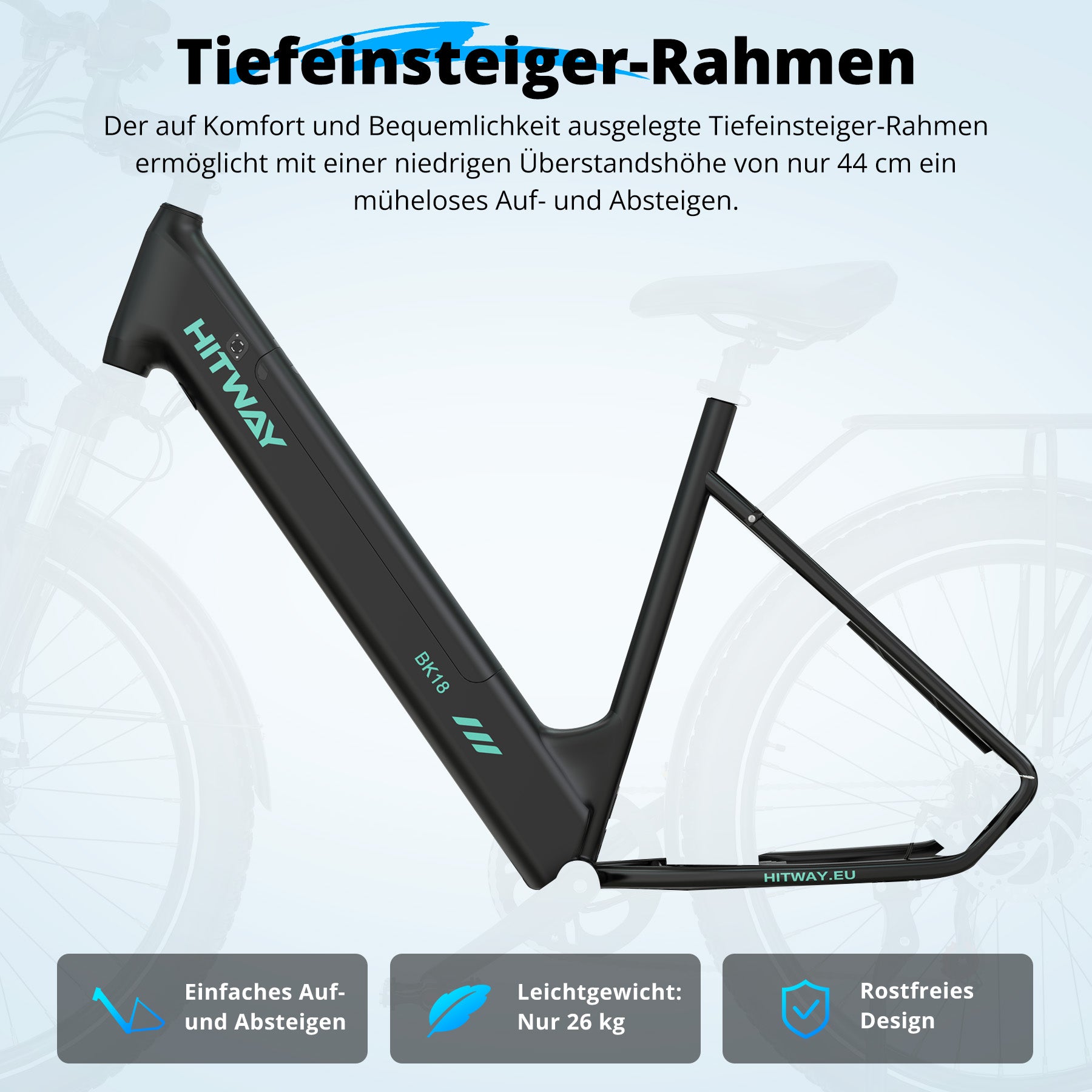 überstandshöhe rennrad BK18S E-Bike Citybike, 100km Reichweite, 27.5" Fat Tire Smart Pedelec