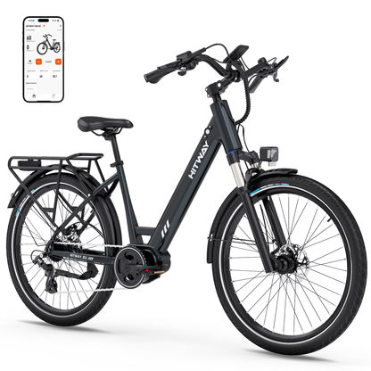 elektrofahrräder mit mittelmotor HITWAY BK32 80Nm Mid-Drive Motor Drehmomentsensor 120km Reichweite