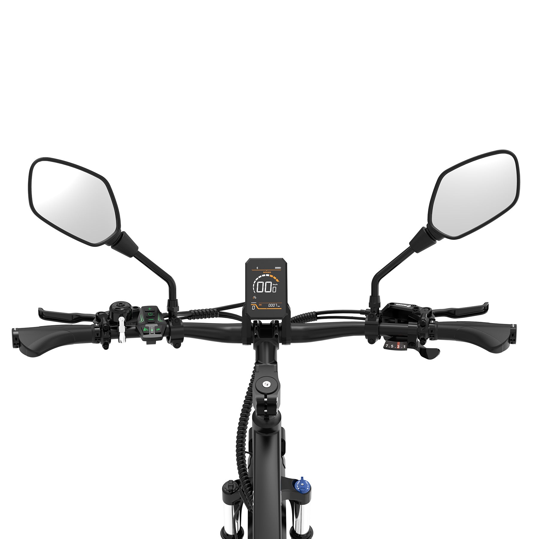 HD E-Bike Rückspiegel, 16×10 cm Großer Weitwinkel Fahrradspiegel, 360° Verstellbarer Lenkerspiegel für E-Bike, MTB, Roller & Motorrad, Passend für 27-33mm Lenker – HITWAY DE