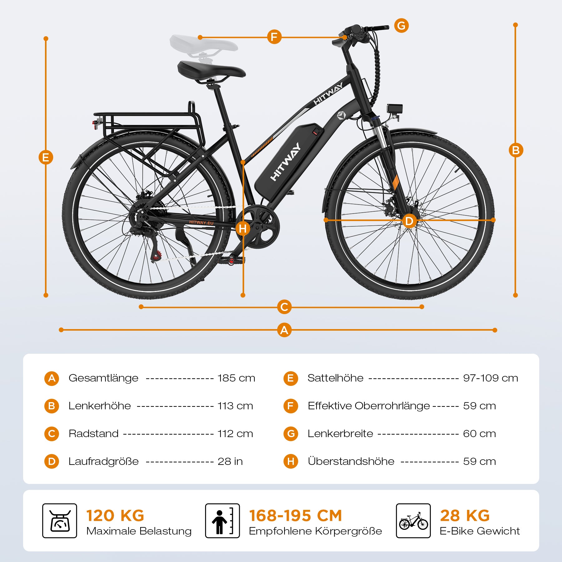 hitway elektrofahrrad test HITWAY BK27S 28" E-Citybike für Erwachsene, 100KM Reichweite, 36V 13Ah Akku, StVZO-Zugelassenes Pendler Pedelec – HITWAY DE