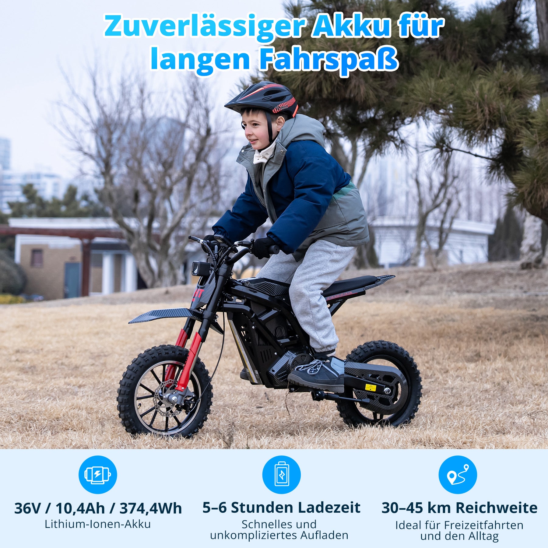 kiddy 100x kinderfahrrad Kids' electric motorcycle HT100 with 400W motor, 36V battery, 3-speed mode and suspension – HITWAY DE