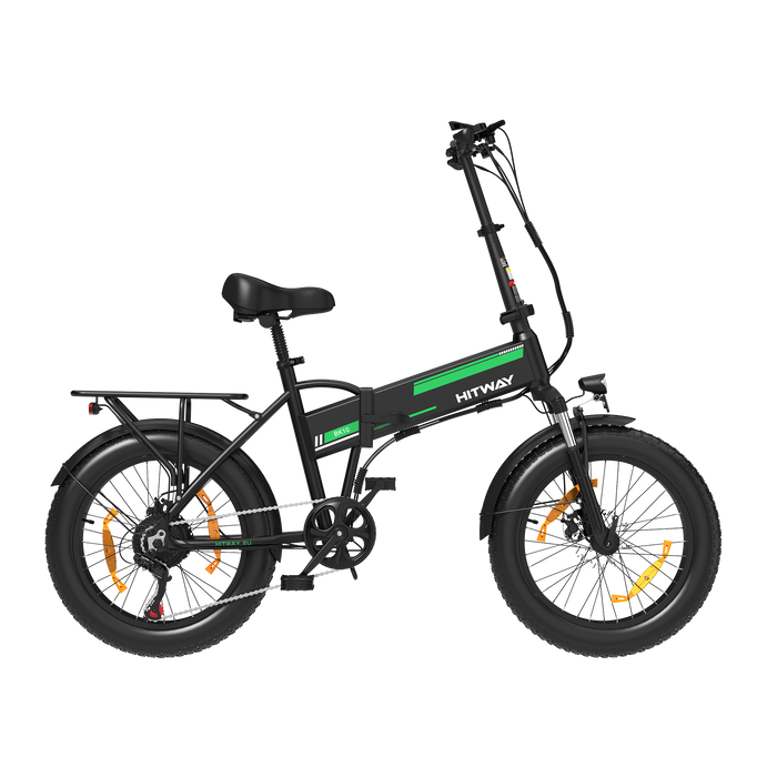 BK10S Folding Electric Bike - Black Green