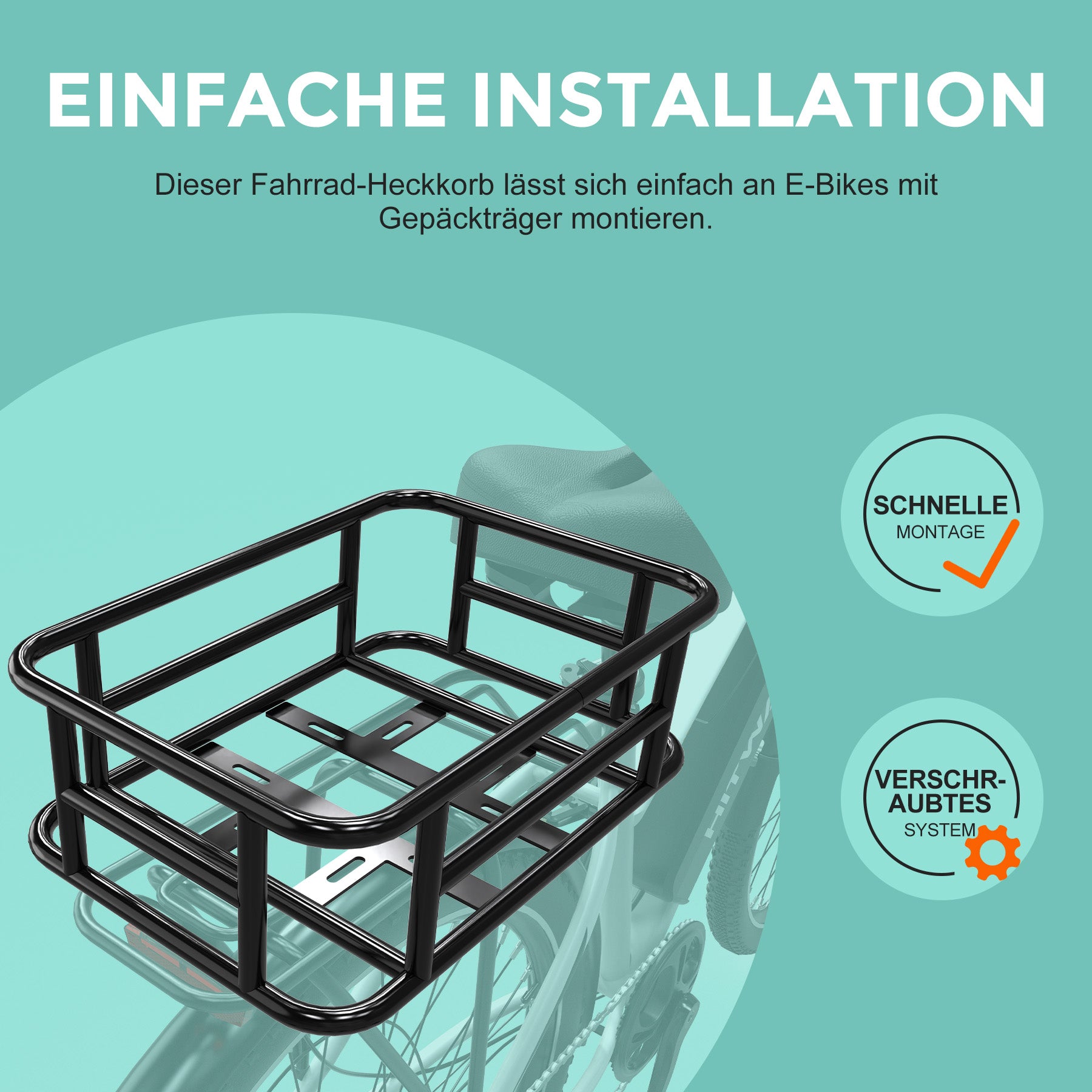 gepäckträger mit korb für mountainbike HITWAY Fahrradkorb hinten aus hochwertigem Aluminium mit verstärkten Kanten I Fahrrad Korb für hinten inkl. Befestigungsmaterial